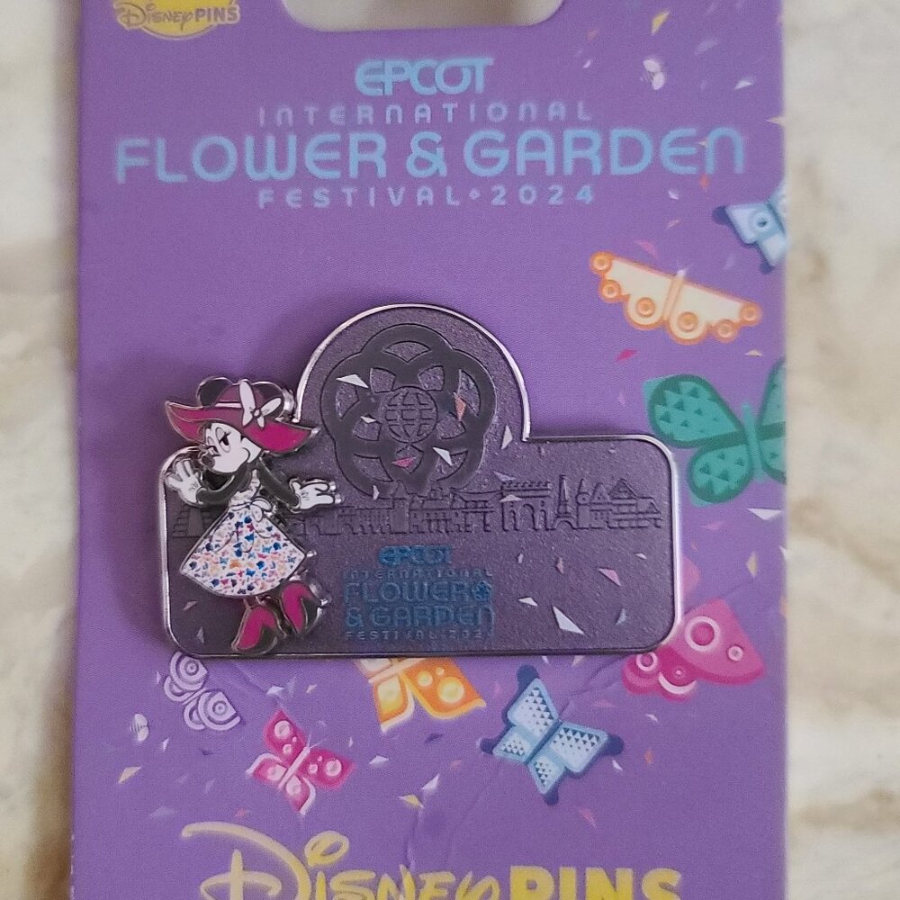 Disney Parks Minnie Mouse Flower and Gardens Festival 2024 Pin - NEW